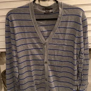 Armani Exchange , Medium, Grey with blue stripes